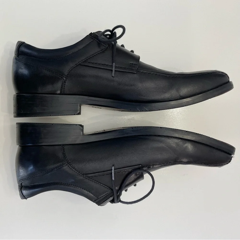 Johnston & Murphy Black Leather Bartlett Moc-Toe LaceUp Shoes, size 9.5